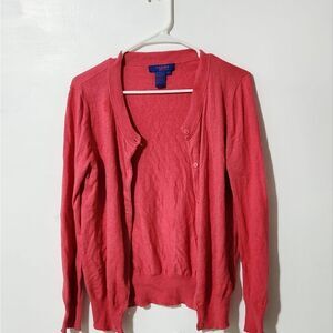 Twiggy london pink button down cardigan sweater
